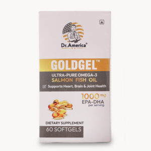 Dr. America GOLDGEL Ultra-Pure Omega-3 Salmon Fish Oil 1000mg | 60 Softgels | Supports Heart, Brain & Joint Health