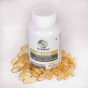 Dr. America GOLDGEL Ultra-Pure Omega-3 Salmon Fish Oil 1000mg | 60 Softgels | Supports Heart, Brain & Joint Health