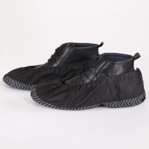 Dr. America® Anti-Skid Disposable Shoe Cover | 100 Pcs | Medical Grade | Non-Woven | Black | Universal Size | Slip Resistant for Hospital, Laboratory, Cleanroom, Industry & Home Use (Black)